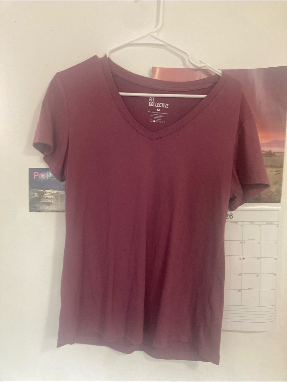 Women’s V-Neck Tee in Dusty Mauve